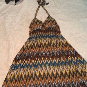 Chevron Halter Maxi Dress